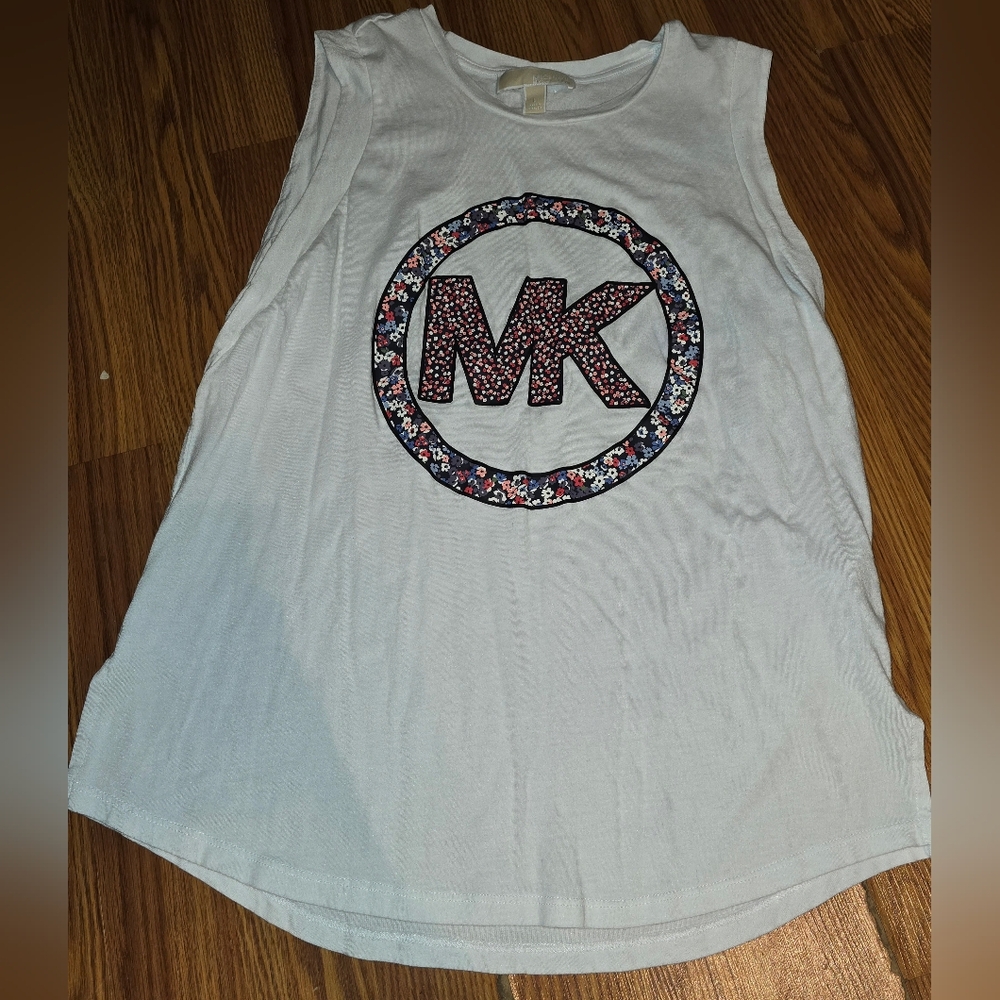 MICHAEL KORS Floral Logo Cotton-Jersey Sleeveless Shirt